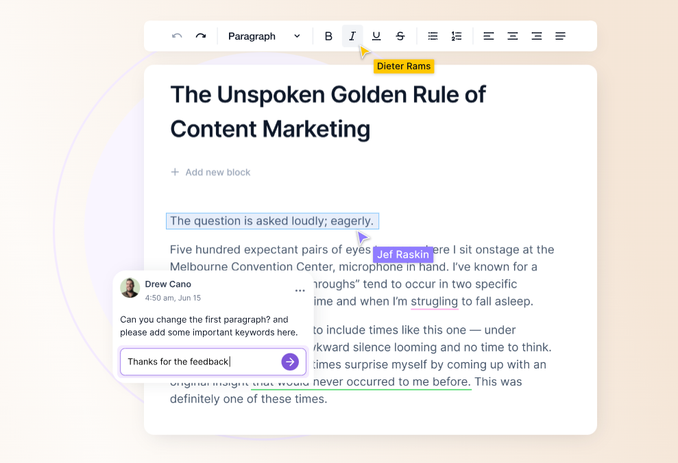 Team collaboration with content style guide
