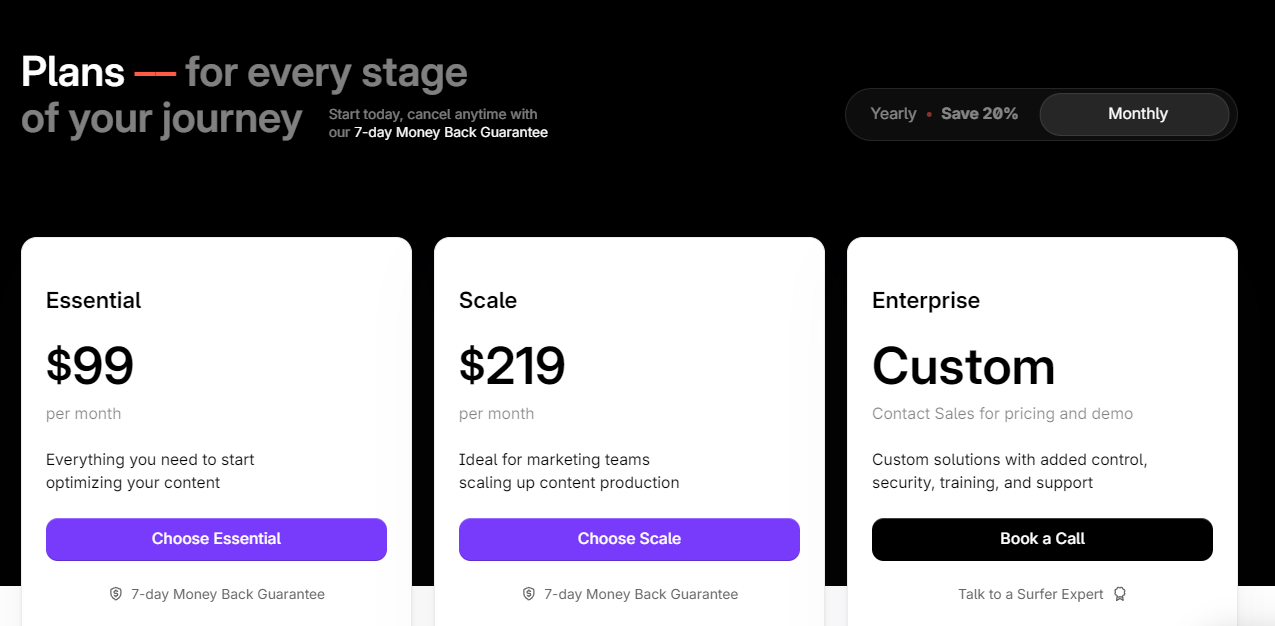 surferseo pricing